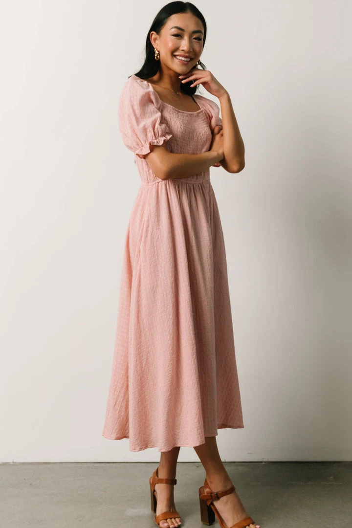 HAY Martha Smocked Midi Dress | Dusty Pink Dresses 8 HAY Martha Smocked Midi Dress | Dusty Pink Dresses