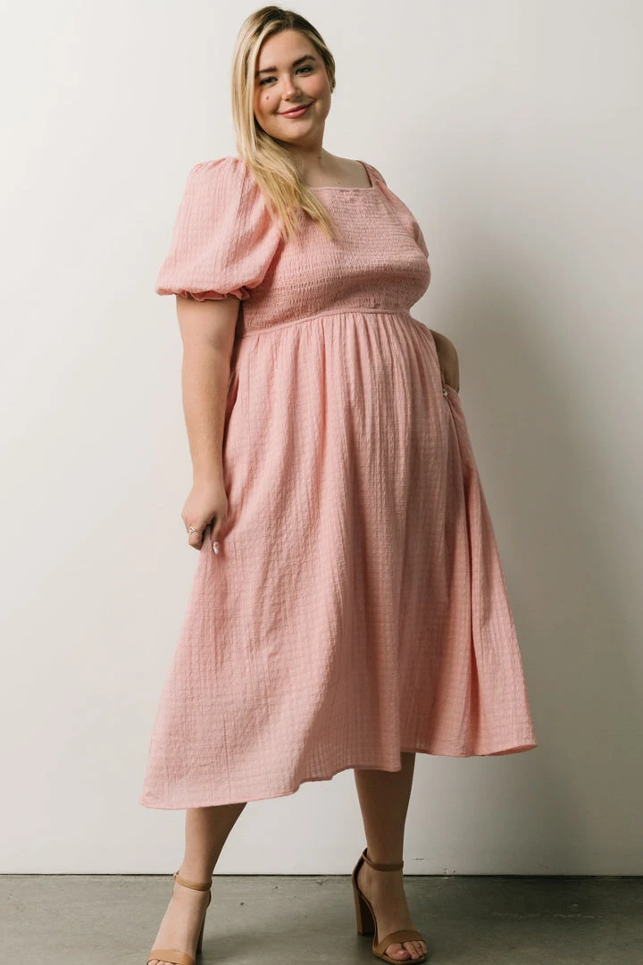 HAY Martha Smocked Midi Dress | Dusty Pink Dresses 12 HAY Martha Smocked Midi Dress | Dusty Pink Dresses