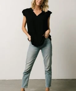 KA Mason Top | Black Tops