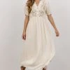 POL Dresses Maven Embroidered Midi Dress | Vintage Cream