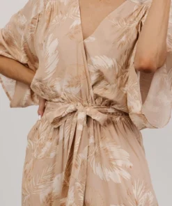 DF Maxwell Jumpsuit | Natural Palm Print Boho