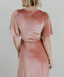 BB Custom Meghan Velvet Wrap Maxi Dress | Mauve Dresses