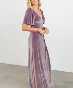 BB Custom Meghan Velvet Wrap Maxi Dress | Orchid Dresses