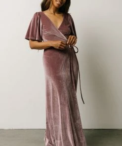 BB Custom Meghan Velvet Wrap Maxi Dress | Orchid Dresses