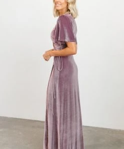 BB Custom Meghan Velvet Wrap Maxi Dress | Orchid Dresses