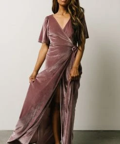 BB Custom Meghan Velvet Wrap Maxi Dress | Orchid Dresses