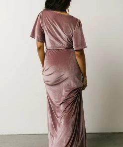 BB Custom Meghan Velvet Wrap Maxi Dress | Orchid Dresses