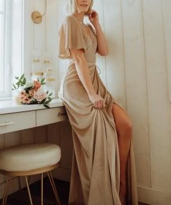 BB Custom Dresses Meghan Velvet Wrap Maxi Dress | Shell