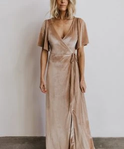 BB Custom Dresses Meghan Velvet Wrap Maxi Dress | Shell