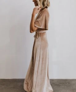 BB Custom Dresses Meghan Velvet Wrap Maxi Dress | Shell