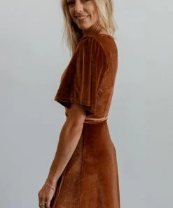 BB Custom Dresses Meghan Velvet Wrap Maxi Dress | Spice