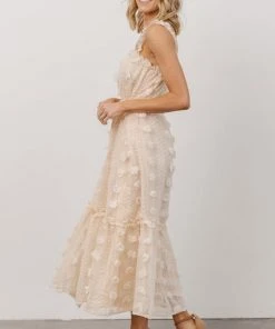 FT Dresses Melody Swiss Dot Midi Dress | Vintage Cream 14 FT Dresses Melody Swiss Dot Midi Dress | Vintage Cream