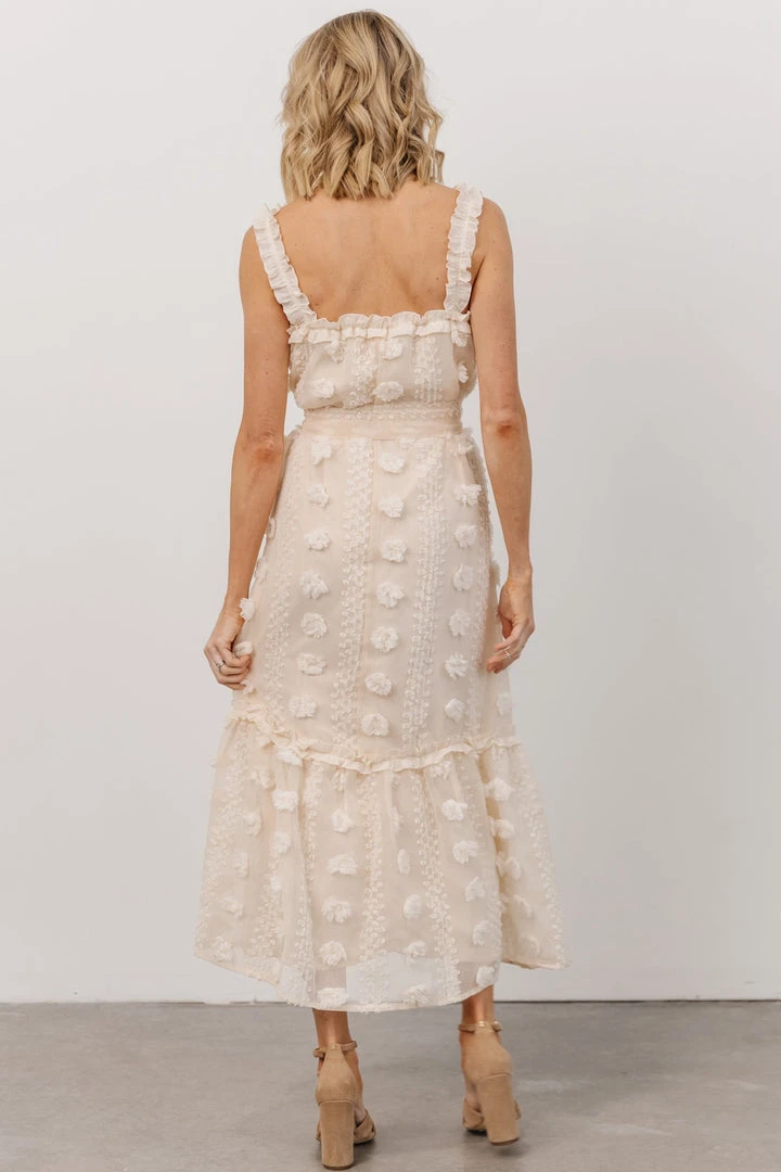 FT Dresses Melody Swiss Dot Midi Dress | Vintage Cream 4 FT Dresses Melody Swiss Dot Midi Dress | Vintage Cream