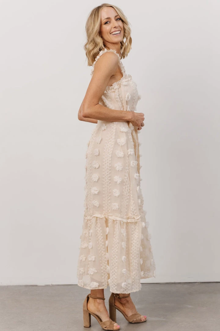 FT Dresses Melody Swiss Dot Midi Dress | Vintage Cream 5 FT Dresses Melody Swiss Dot Midi Dress | Vintage Cream