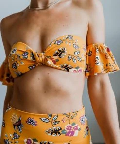 EN Miami Bikini Top | Yellow Floral