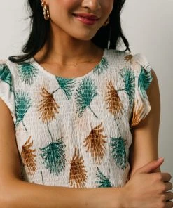 HAY Micah Tropical Midi Dress | Ivory