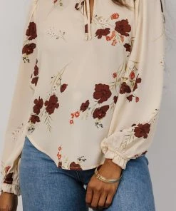 LUM Tops Midway Long Sleeve Top | Vintage Cream Floral