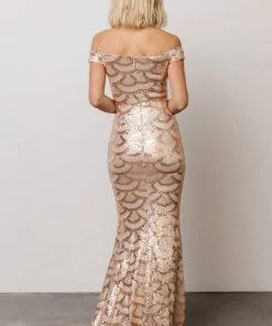 RR Milan Sequin Gown | Rose Gold Dresses