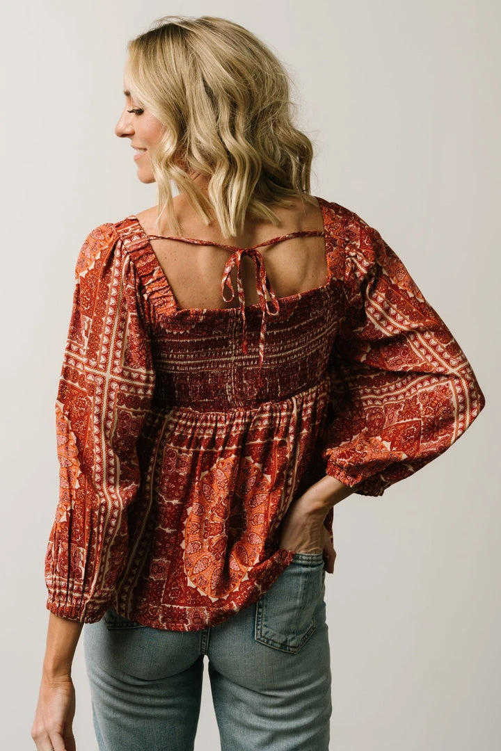 Millie Blouse | Crimson Print 2 Millie Blouse | Crimson Print