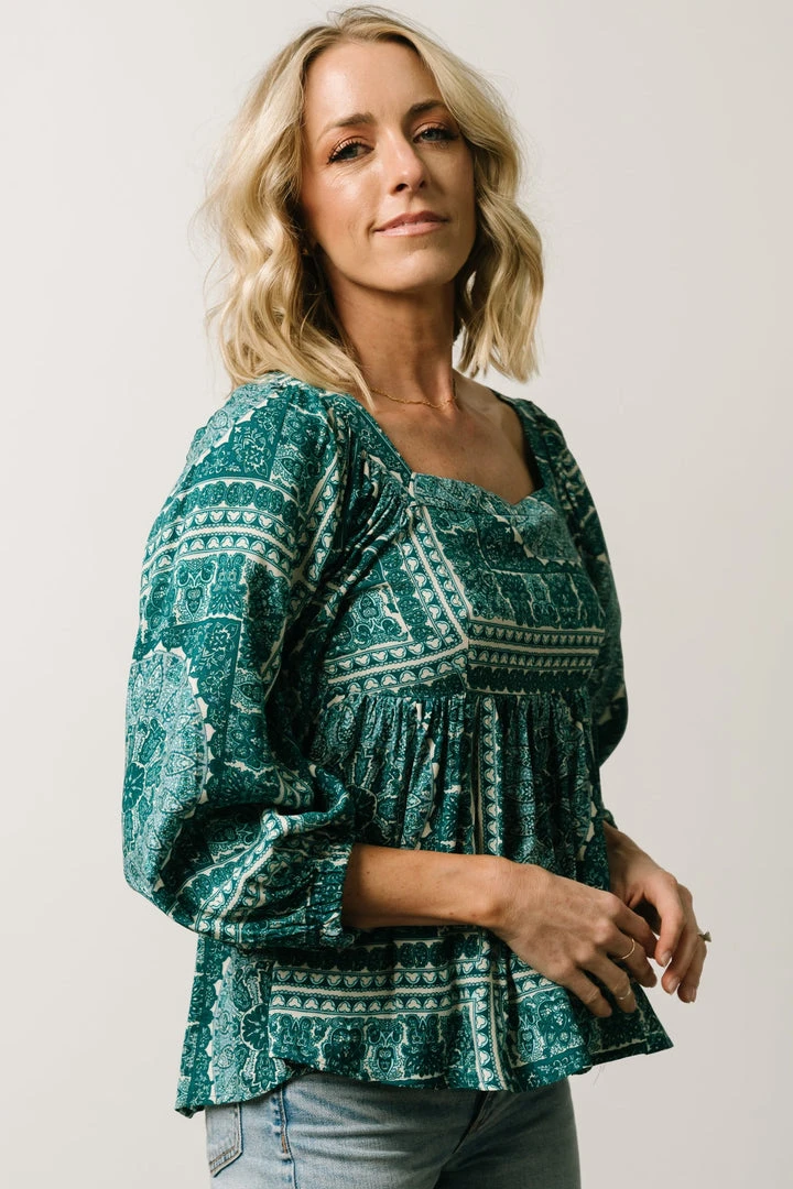 Millie Blouse | Jade Print Boho 6 Millie Blouse | Jade Print Boho