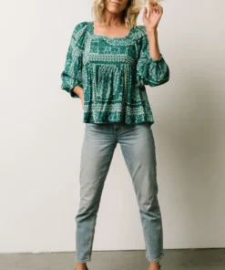 Millie Blouse | Jade Print Boho 10 Millie Blouse | Jade Print Boho