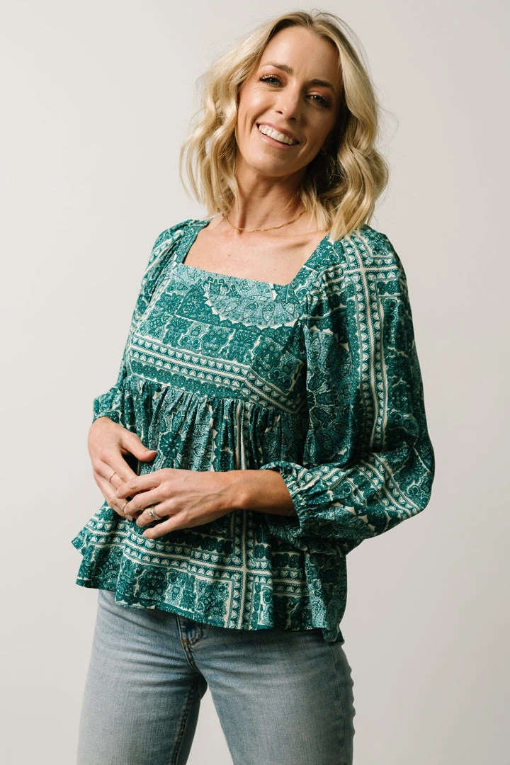 Millie Blouse | Jade Print Boho 5 Millie Blouse | Jade Print Boho