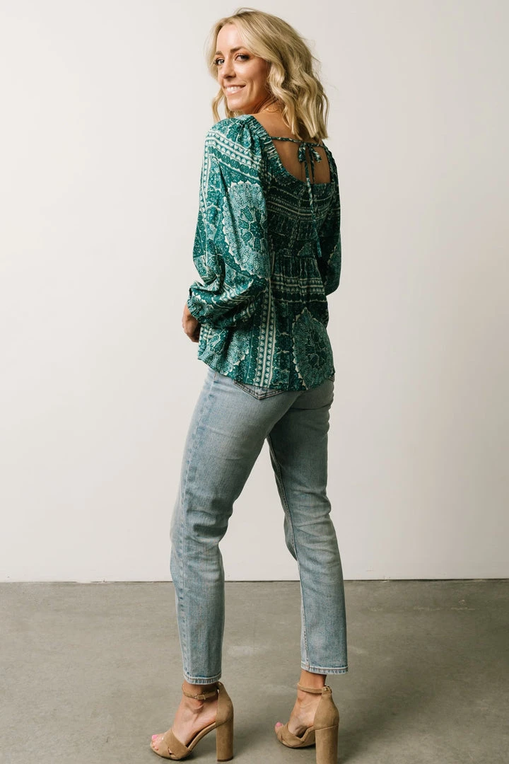 Millie Blouse | Jade Print Boho 4 Millie Blouse | Jade Print Boho