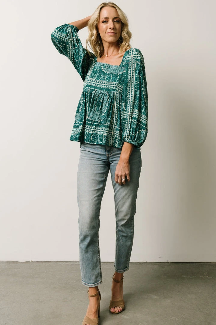 Millie Blouse | Jade Print Boho 8 Millie Blouse | Jade Print Boho