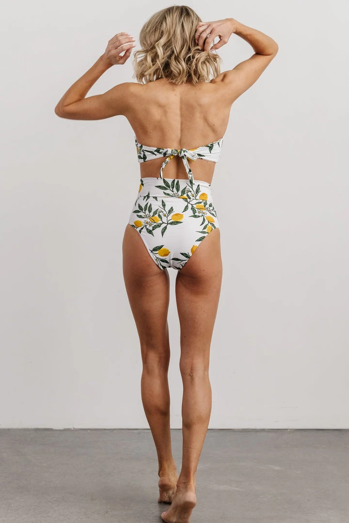 EN Milos High Waist Tie Bikini Bottom | Lemon Print Swim 6 EN Milos High Waist Tie Bikini Bottom | Lemon Print Swim