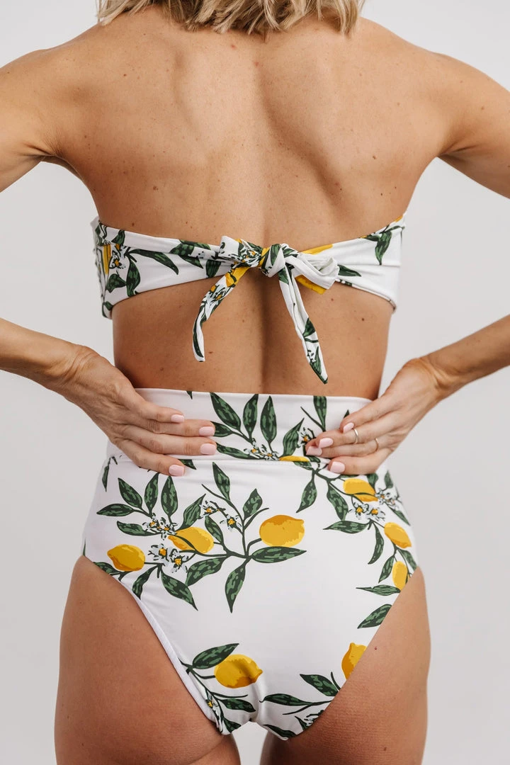 EN Milos High Waist Tie Bikini Bottom | Lemon Print Swim 2 EN Milos High Waist Tie Bikini Bottom | Lemon Print Swim