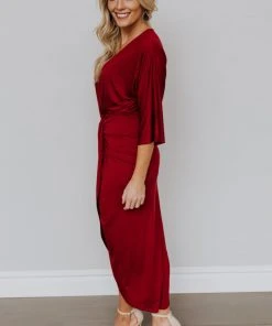 DD Mimi Midi Dress | Burgundy Dresses