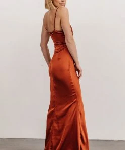 RR Monet Satin Gown | Rust Dresses