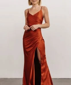 RR Monet Satin Gown | Rust Dresses