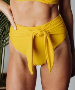 BJB Swim Montego High Waist Tie Bikini Bottom | Yellow