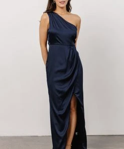 SL Morgan One Shoulder Gown | Navy Dresses