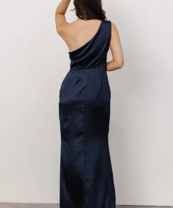 SL Morgan One Shoulder Gown | Navy Dresses
