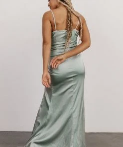 RR Monet Satin Gown | Sage Dresses