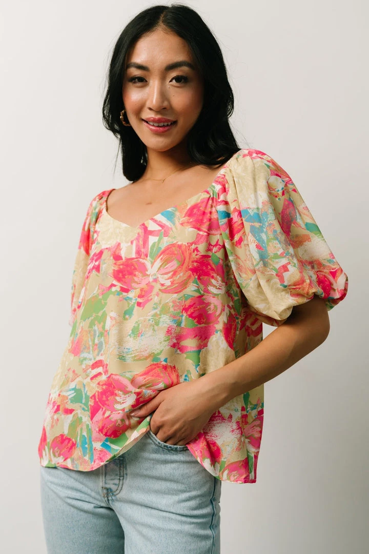 FT Tops Nancy Top | Multi Floral 10 FT Tops Nancy Top | Multi Floral