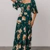 BB Custom Natasha Ruffle Maxi Dress | Deep Green Floral Dresses