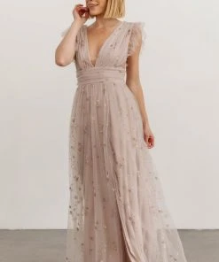 Soi Dresses Nova Shimmer Maxi Dress | Dusty Lilac