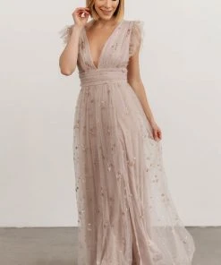Soi Dresses Nova Shimmer Maxi Dress | Dusty Lilac