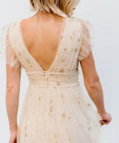 Soi Nova Shimmer Maxi Dress | Gold