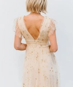 Soi Nova Shimmer Maxi Dress | Gold