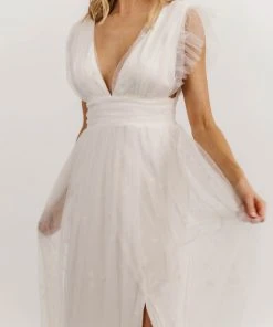 Soi Dresses Nova Shimmer Maxi Dress | White