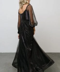 Soi Octavia Shimmer Gown | Black Dresses