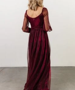 Soi Dresses Octavia Shimmer Gown | Mulberry