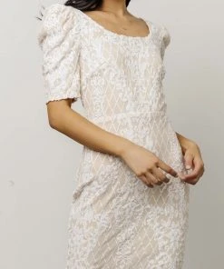 RR Dresses Odessa Sequin Midi Dress | White