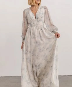 BB Custom Olivia Maxi Dress | Blue Floral
