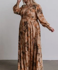 BB Custom Dresses Olivia Maxi Dress | Camel Print