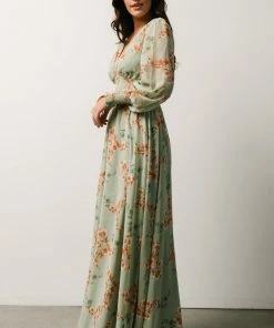 BB Custom Maxi Dresses Olivia Maxi Dress | Sage + Peach Floral